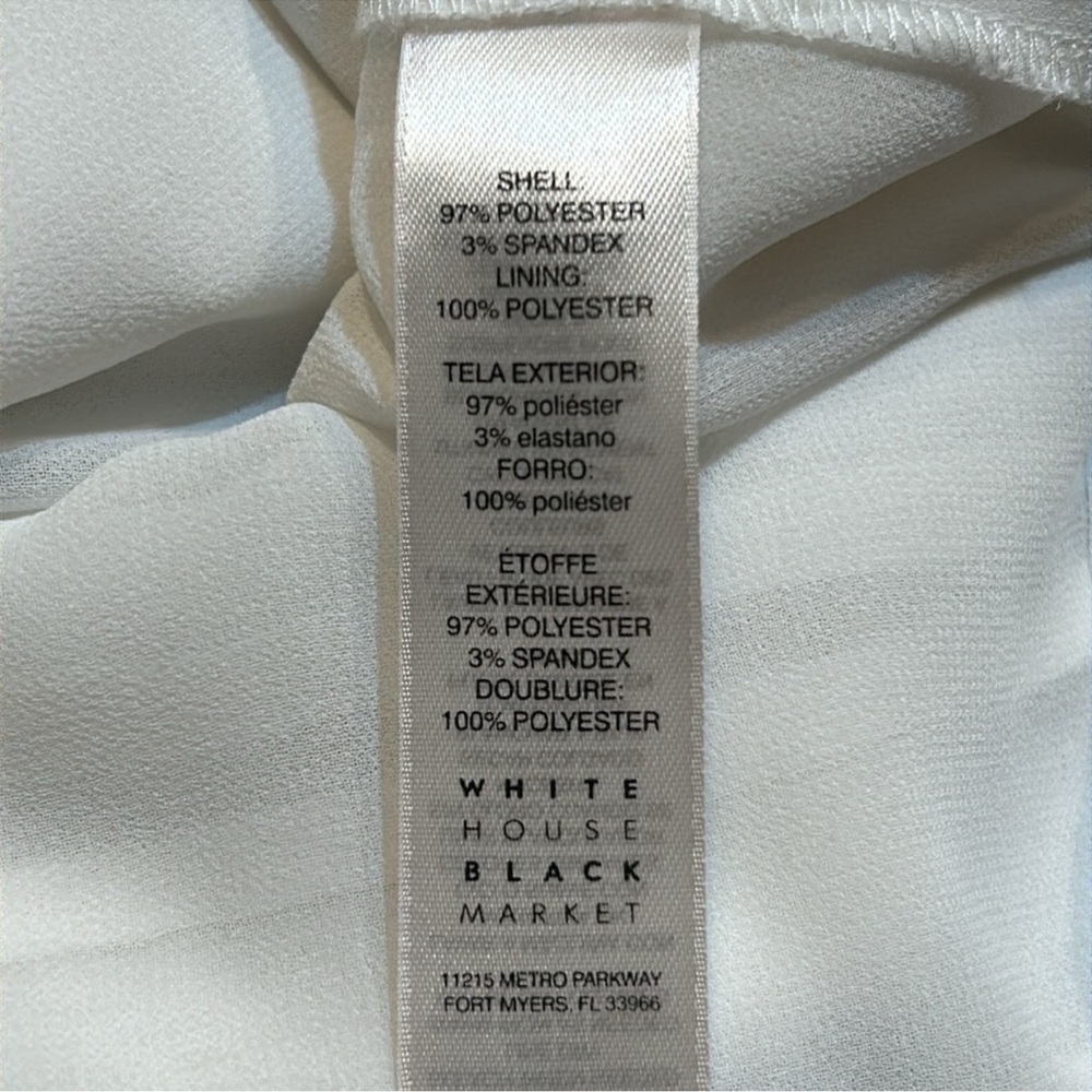 WHITE HOUSE BLACK MARKET Cream/Off-White Blouse Tank Top Size M - Picture 6 of 6